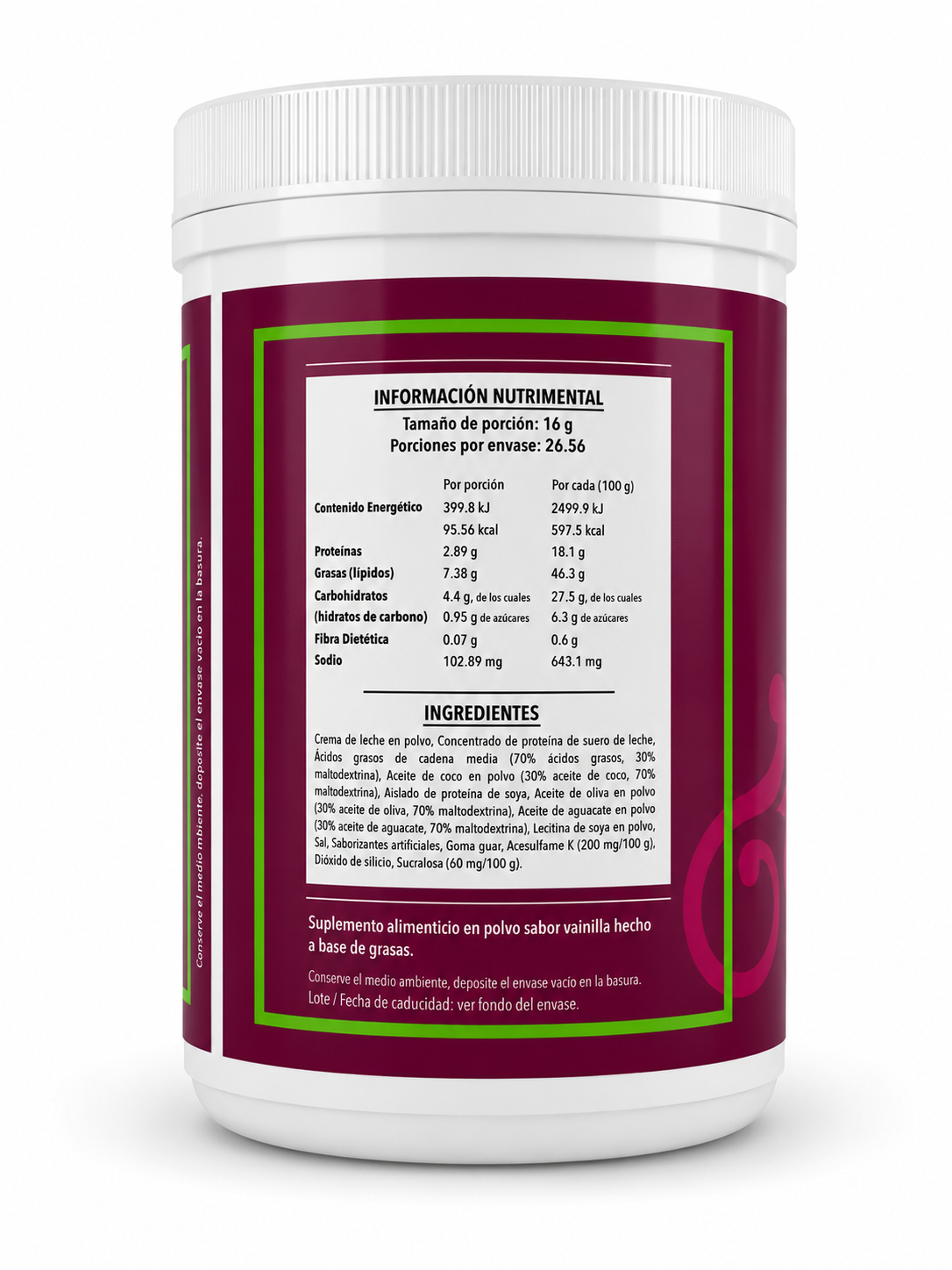 Great Fats® Vainilla | Fórmula MCT Premium
